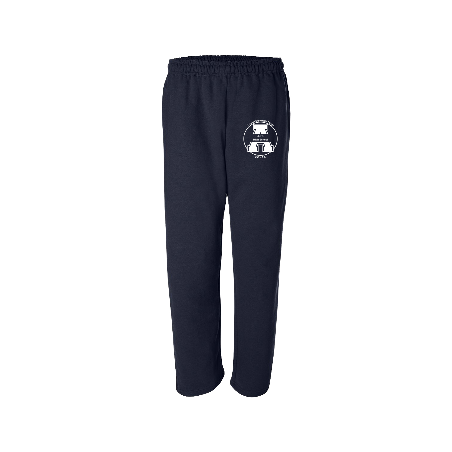 AIT Navy Open Bottom Sweatpants