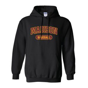 Madison Baseball Pullover Hoodie – Black