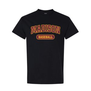 Madison Baseball Short Sleeve Tee – Black