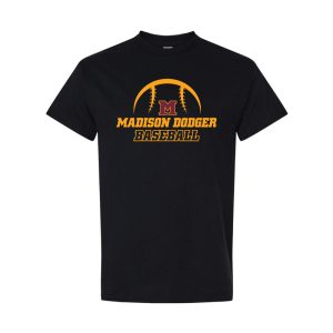 Madison Baseball Short Sleeve Tee – Black