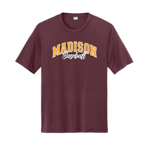 MadisonBaseball_DriFitMaroonTee
