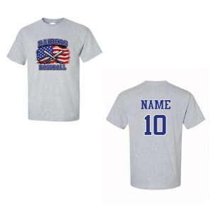 SPF Raiders Baseball July 4th Short Sleeve Tee – Sport Grey