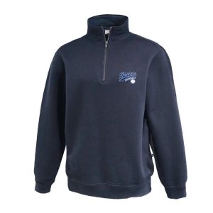 Navy blue quarter-zip fleece/pullover with Raiders logo on the left chest