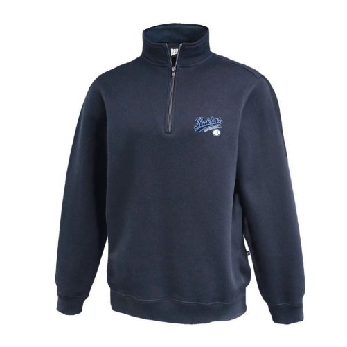 Navy blue quarter-zip fleece/pullover with Raiders logo on the left chest