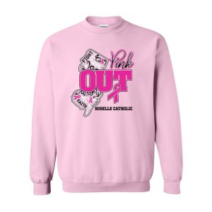 Roselle Catholic NJ Pink Out Crewneck Sweatshirt