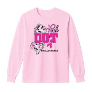Roselle Catholic NJ Pink Out Long Sleeve Tee